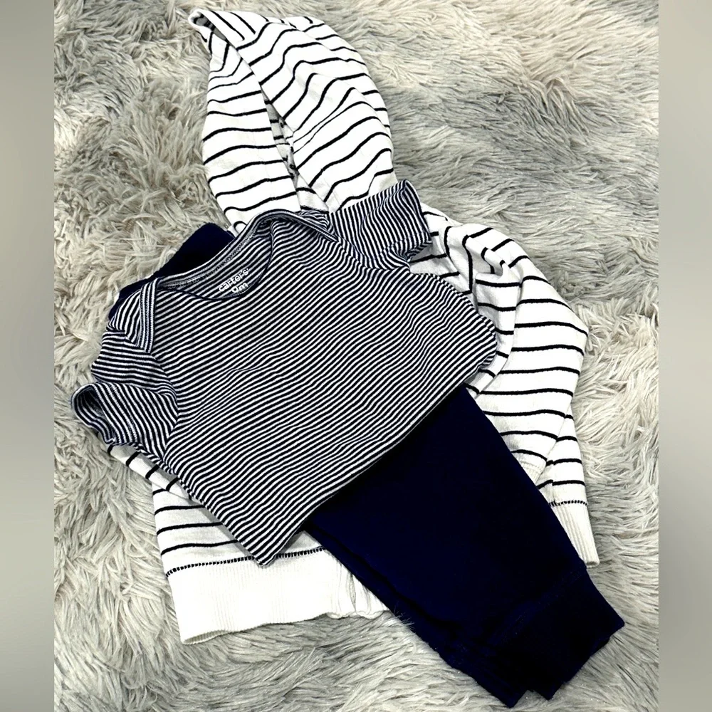 Carter's Navy and White Whale Hoodie Set